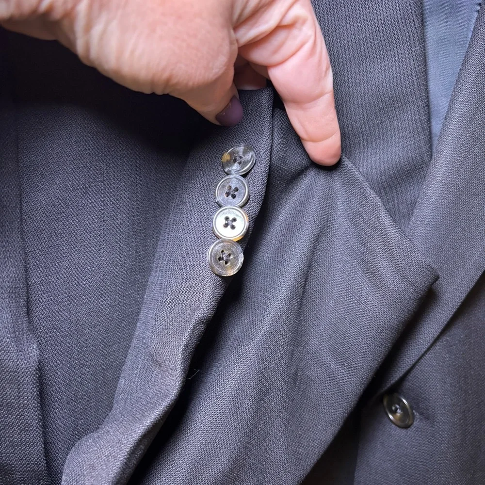 Joseph Abboud mens Black wool sport coat jacket blazer 43L Vintage Class…